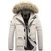 Generico Unisex con Pelliccia da Uomo Cappotto Invernale con Cappuccio Giubbotto Parka Uomo Giacca Invernale Cappotto,Moda