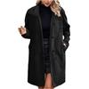 Generico Trench Pile da Donna con Bottoni Taglie Forti Casual Cappotto Lungo Tinta Unita Giubbotto Slim Fit Outdoor Giacca Invernale Maniche Lunghe con Tasche Parka Invernale Elegante Moda Giacche Donnas