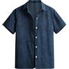 WAZHAKU Camicia da uomo a maniche corte, larghe, larghe, estiva, in cotone, per tutti i giorni, in lino, leggera, traspirante, casual, in cotone, oversize, 6XL, 7XL, 8XL