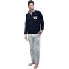 GIVOVA Tuta Homewear Intera Uomo da Casa, Pigiama Completo Felpato in Vari Modelli (IT, Testo, M, Regular, Regular, G770F Blu/Grigio)