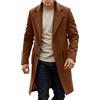 Generisch - Blazer da uomo, lungo, doppiopetto, in lana, business, collo a nodo, caldo, trench, casual, blazer, giacca, tinta unita, cappotto in lana, outdoor, giacca invernale, giacca per le mezze