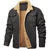 Generico Giubbotto Invernale Uomo Foderato in Pile Giacca di Velluto a Coste Turn-Down Collare Militare Giubbotti Invernali Caldo Outdoor Casual Trucker Giacche Leggero Quotidiano