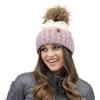 Vivisence Cappello Invernale Donna Colorato con PON-PON Foderato in Caldo E Morbido Pile Caldo E Antistatico Perfettamente Adattabile alla Testa, Rosa,Taglia Unica