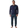 Buccia di Mela Pigiama Uomo Invernale 100% Caldo Cotone 8853 Made in Italy