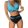 Generico Bikini Donna Sexy Push Up Taglia Forte Swimwear Costume Piscina Curvy Due Pezzi Brasiliana Beachwear Imbottito Spiaggia Vita Alta Triangolo