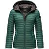 MARIKOO Giacca di transizione leggera da donna trapuntata con cappuccio Asraa XS-3XL, verde scuro, XS