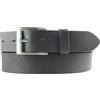 BELTINGER Cintura in pelle bovina 3,5 cm | Cintura jeans per uomo donna 35 mm | Cintura Chino, grigio scuro, argento anticato, 100 cm (Gesamtlänge 115 cm)