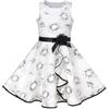 Sunny Fashion Vestito Bambina 3 Livelli Rosa Fiore Onda Pageant Nozze Bambini Capi di Abbigliamento 4-12 Anni