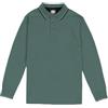 nazarenogabrielli Polo Uomo Manica Lunga Piquet - 100% Cotone, 210 gr - In Tinta Unita Con Dettagli A Contrasto Su Colletto E Polsini - Taglie dalla M alla 3XL (IT, Testo, M, Regular, Regular, Ottanio)