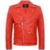 Infinity Leather Giacca da Motociclista da Uomo in Pelle Con Logo Brando