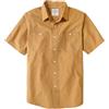 Dubinik® Camicia Uomo Maniche Corte in Chambray Cotone Leggero vestibilità Regular Due Tasche Stile Urban Casual Arancione L