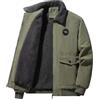 Jinsha Uomo Autunno Inverno Retro Giacca Pile Da di Costine Velluto A Coste Caldo Maniche Lunghe Bocca Foderata In Sherpa Di Lana Pelle Agnello Sciolto Trasporto Giacca Del Camionista Invernale Verde M