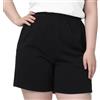 Tycoonest Pigiama da donna, taglie forti, pantaloncini, abbigliamento da notte, in jersey morbido e comodo, estivo, per dormire, palestra, corsa, Nero , 5XL
