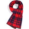 Enwokran Sciarpa da Uomo- Classica e Elegante Lunghe Invernali Calde e Leggere Scozzesi Uomo Regalo 185x33cm (Rosso marina)