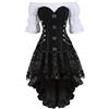 WLFFW Corsetto Gonna Camicetta Pelle Donna Bustino Costume XL Nero