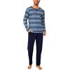 Aseniza Pigiama Uomo Invernale Pigiama Uomo Cotone Lungo Set Pigiami Righe Uomo Maniche Lunghe da Casa Caldo Casual