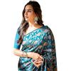 Jaanvi fashion Sari da donna Kerala Banarasi in seta con jacquard Zari da lavoro con camicetta non cucita