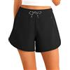 APTRO Costume da Bagno per Donna Shorts da Surf da Spiaggia Bikini Bottoms da Nuoto a Secco Rapido con Tasche e Cerniera Nero, XL