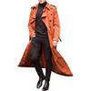 Generico Uomo Trench di Lana con Colletto Rovesciato Business Lungo Cappotto in Tweed Slim Fit Giacca Manica Lunga Ufficio Trench Coat Lana da Uomo Casual Soprabito Doppiopetto Mezze Stagioni Taglie Forti