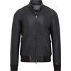 Infinity Leather Giubbotto Bomber College Casuale in Pelle MA-1 Nero da Uomo
