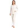 Leedya Pigiama Donna Invernale 100% Cotone - Completo Lungo Manica Lunga con Bottoni o Polsini - Modelli Vari a Fiori - Morbido e Confortevole per la Notte (PERLA-913-TG-XXL)