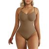 SHAPERX Body Contenitivo Modellante Donna Bodysuit Intimo Snellente Shaper Seamless Shaping Figura Formante Corpetto Shapewear, UK-SZ5215-Brown-XXS/XS