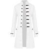 Bauzuoyo Abbigliamento medievale Uomo Halloween Cosplay Costume Steampunk Vintage Tailcoat Giacca Gotico Vittoriano Lungo Coat Uniformi Cappotto Pirati Abbigliamento Carnevale, bianco, XXL