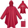 LUROON Poncho Antipioggia Impermeabile Donna Uomo con Maniche e Tasca, Riutilizzabili Mantella Antipioggia, Impermeabile Portatile con Cappuccio Strisce Riflettenti per Adulto Per Escursionismo Viaggi