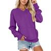 Fulidngzg Felpa Donna Senza Cappuccio Scollo a V in Pile e Cotone Maglione Invernale Autunno Elegante Casual Leggera Felpe Termica Curvy Comoda Oversize Y2K Primaverile per Sportivo Case