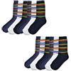 Fontana Calze, 12 paia di calze bambino/a ragazzo/a in caldo cotone elasticizzato. Prodotto Italiano (31-34, 12 A Righe)