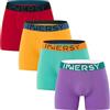 INNERSY Boxer da uomo in cotone, con apertura, confezione da 4, rosso, verde, arancione, viola, XL