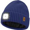 ATNKE LED Illuminato Berretto Cappello,USB Ricaricabile 4 LED Corsa Cappello Torcia Mani Libere Testa Lampada Invernale Calda Pile Foderato Lavorato Beanie Regali per Uomo e Donna