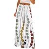 Generic Petite - Pantaloncini da spiaggia a vita alta, a gamba larga, da donna, estivi, in morbido misto lino, per passeggiate in resort e mare