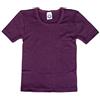 Cosilana - Maglietta intima da bambino, t-shirt, 70% lana e 30% seta, prugna, 92 cm