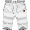 Djtnzdm Pantaloncini Bermuda Uomo Corti Esivi Firmati Pantaloni Corto Cargo Eleganti Chino Casual Golf Shorts Uomo Cotone Elastico in Vita XXL Bianco