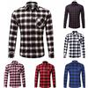 LJHH Camicia Uomo Slim Fit Elegante Camicia a Quadri con Maniche Lunghe Regular Fit Top Magliette Uomo T Shirt Manica Lunga Camicia da Uomo Maglia Casual a Scozzese Plaid Shirt Vintage