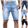 WOXIHUAN Pantaloncini Jeans Uomo,Cropped Elastico Shorts in Denim Estivi Confortevoli Pantaloni Corti con Multitasche,Pulsanti Cerniera Pantaloncini Traspirante Casuale Pinocchietti Distrutto Pantalone