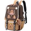 Generico Zaino Capibara Bambino, Zaino Capybara, Borsa da Scuola per Bambini Kawaii, Borsa da Scuola Casual di Grande Capacità con Motivo a Cartoni Animati, Adatto a Ragazzi e Ragazze (D)