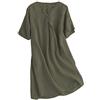 FTCayanz Donna Vestiti Estivi Scollo V Manica Corta Sciolto Casual Vestito Dress in Lino