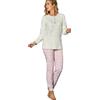Linclalor Pigiama donna in puro cotone caldo pantalone scozzese art. 992218
