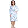 Leedya Camicia da Notte Donna Estiva Made in Italy Maniche Lunghe (984 Fiori Blu TG M)