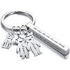 Vnox Portachiavi Personalizzato 2 Nome Famiglia Bambini Figure di Ragazza e Ragazzo Portachiavi Inciso Regalo per Papà Mamma Festa del Papà Festa della Mamma Compleanno