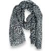 Ziona Leo Print - Sciarpa da donna, 178 cm x 87 cm, motivo leopardato, con frange leggere
