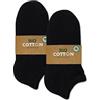mehrstrumpf 8/12 paia di calzini da ginnastica per bambini, 100% biologici, senza cuciture, cotone delicato sulla pelle (modello: Biolivia), 8 paia (nero), 31-34