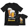 Incidiamo Coppia t-Shirt Magliette Padre Figlio Regalo Festa del papà Personalizzabile Idea Regalo papà Neonato Divertenti Nato per tifare [Nome Squadra] con Mio Figlio papà