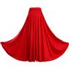 Sywiyi Gonna da donna per flamenco lunga, gonna a ruota, gonna per danza del ventre, gonna a ruota, gonna spagnola per ballo con elastico, costume da ballo per sala da ballo, Colore: rosso, L