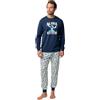 Disney Pigiama a maniche lunghe Aloha Stitch, da uomo, Marino, M