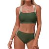 Adigaber Costume da Bagno Due Pezzi Donna Unicolore Vita Media Sportivo | Unicolore,Imbottiture Rimovibili,Vita Media,Spalline Regolabili,Traspirante,Asciugatura rapida,Spiaggia,Sportivo