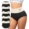 MIOTAN Mutandine Donna Cotone, Mutandine Classiche Pack Biancheria Intima in cotone per, Vita Alta, Vita Alta, Nero , XL