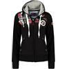 Geographical Norway Fespote Lady - Felpa Donna Zip Hoodie Tasche - Pile Donna Maglione Manica Lunga Giacca Cappuccio - Abito Ideale Primavera Estate Autunno Inverno Stagione (Nero XXL)